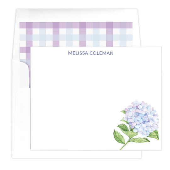 Corner Hydrangea Bloom Flat Note Cards